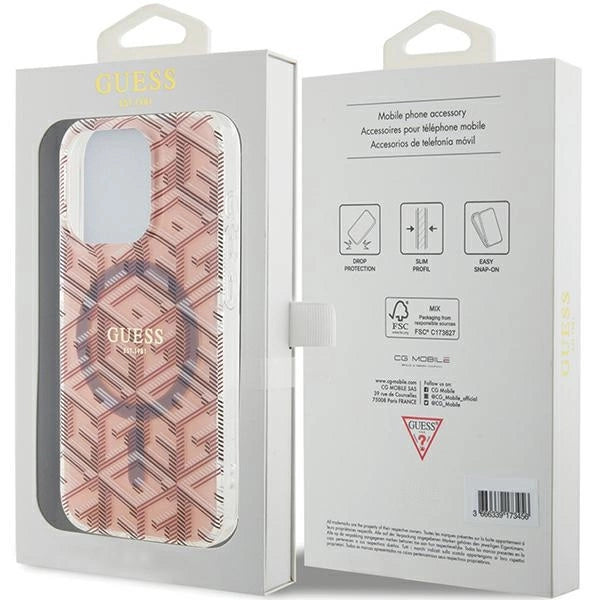 Guess IML GCube MagSafe-hylster til iPhone 15 Pro Max - pink