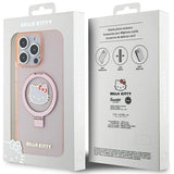 Hello Kitty Ring Stand Glitter Electrop Logo MagSafe Case for iPhone 15 Pro Max - Pink