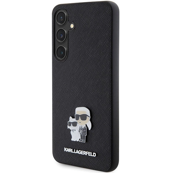 Karl Lagerfeld KLHCS24SPSAKCMPK S24 S921 hardcase black/black Saffiano Karl & Choupette Metal Pin