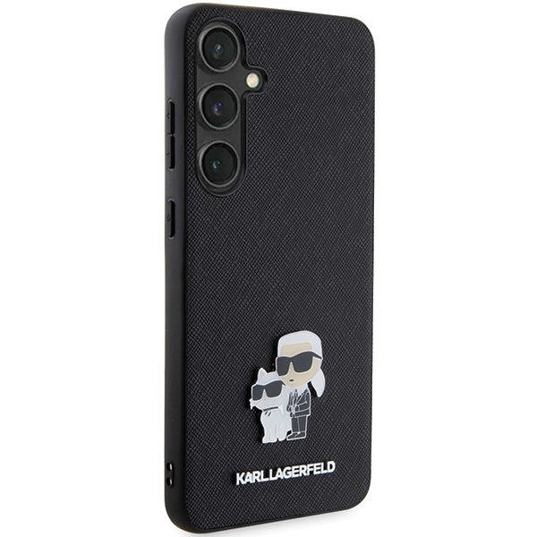 Karl Lagerfeld KLHCS24SPSAKCMPK S24 S921 hardcase black/black Saffiano Karl & Choupette Metal Pin