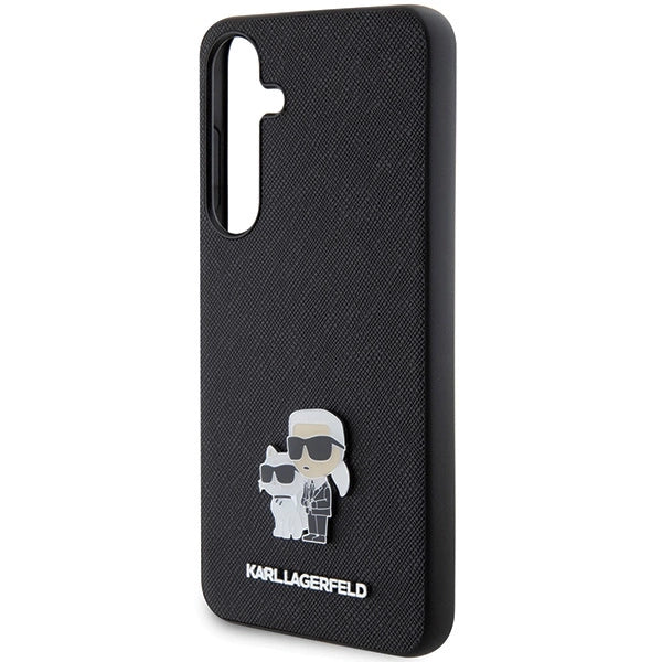Karl Lagerfeld KLHCS24SPSAKCMPK S24 S921 hardcase black/black Saffiano Karl & Choupette Metal Pin
