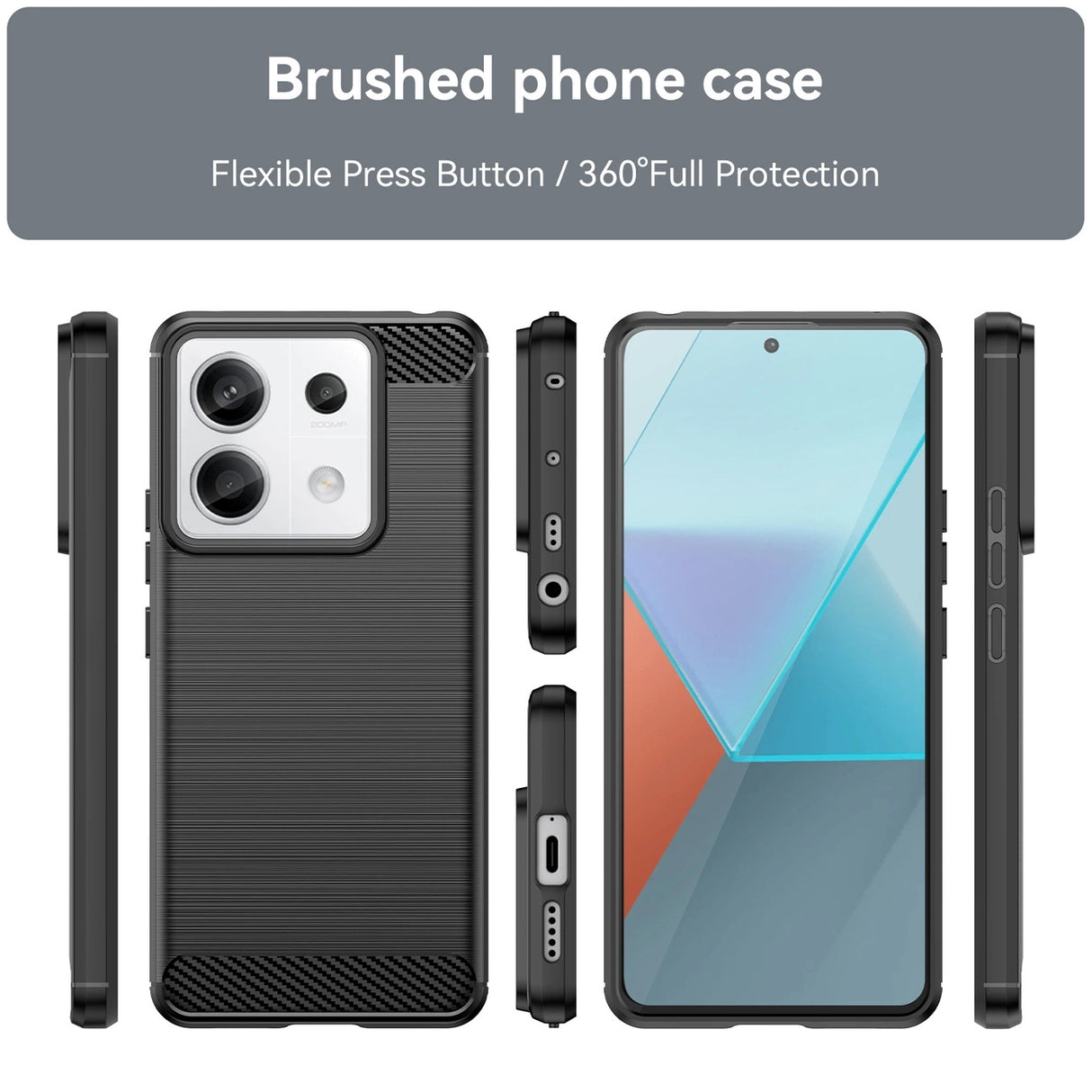 Carbon Case til Xiaomi Redmi Note 13 5G - sort