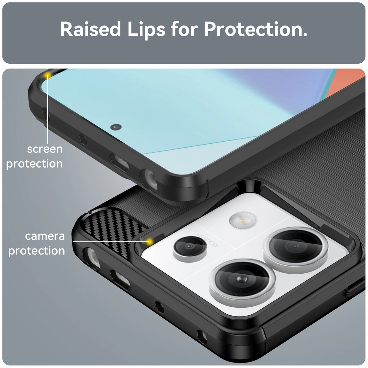 Carbon Case til Xiaomi Redmi Note 13 5G - sort