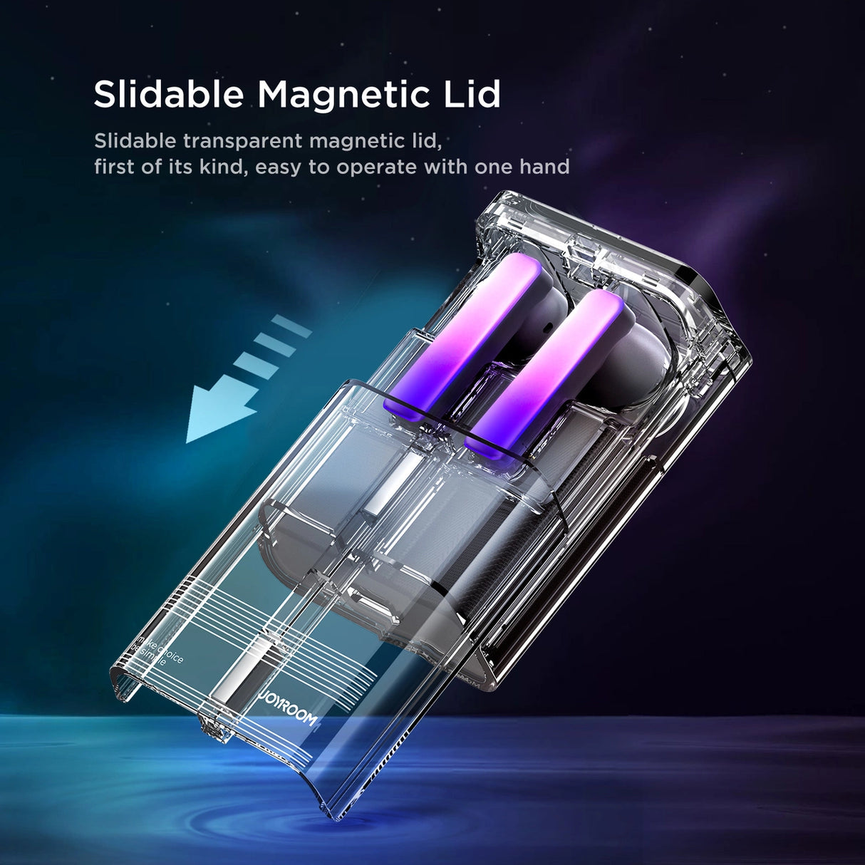 TWS Joyroom JR-TC1 IceLens Series trådløse hovedtelefoner med LED-lys - sort