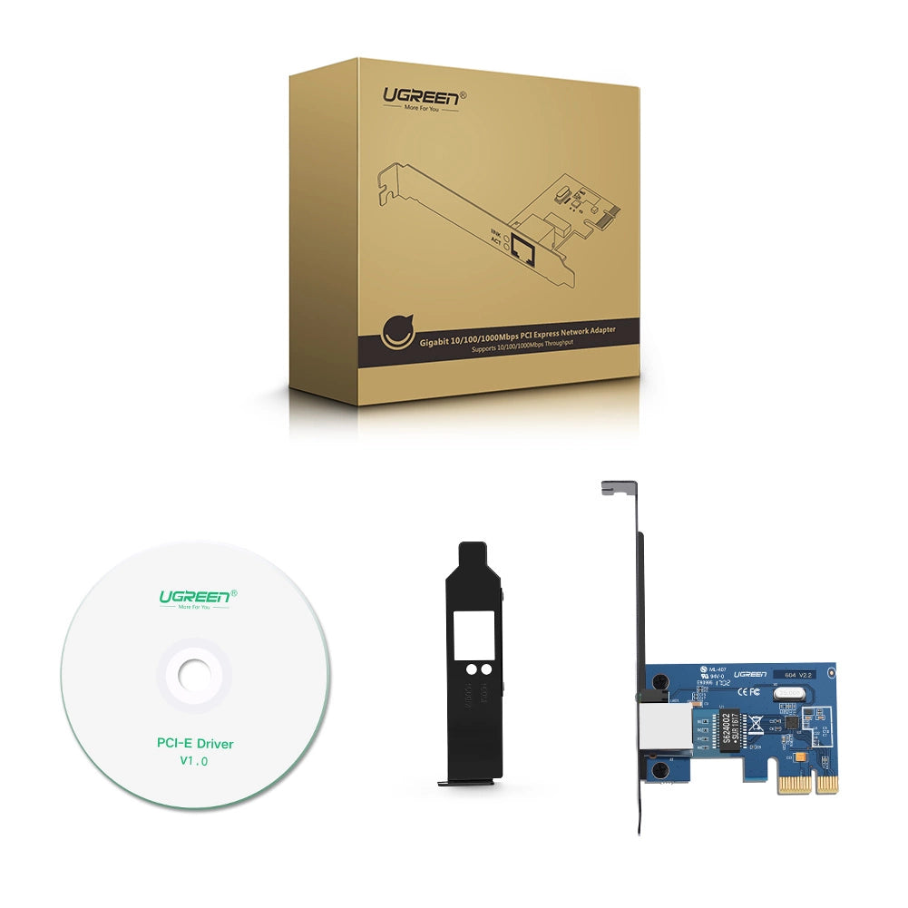 Ugreen US230 Gigabit 10/100/1000Mbps PCI-E netværkskort - sort