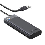 Ugreen CM653 HUB med 4 USB-A-porte og USB-A-strømskabel - sort