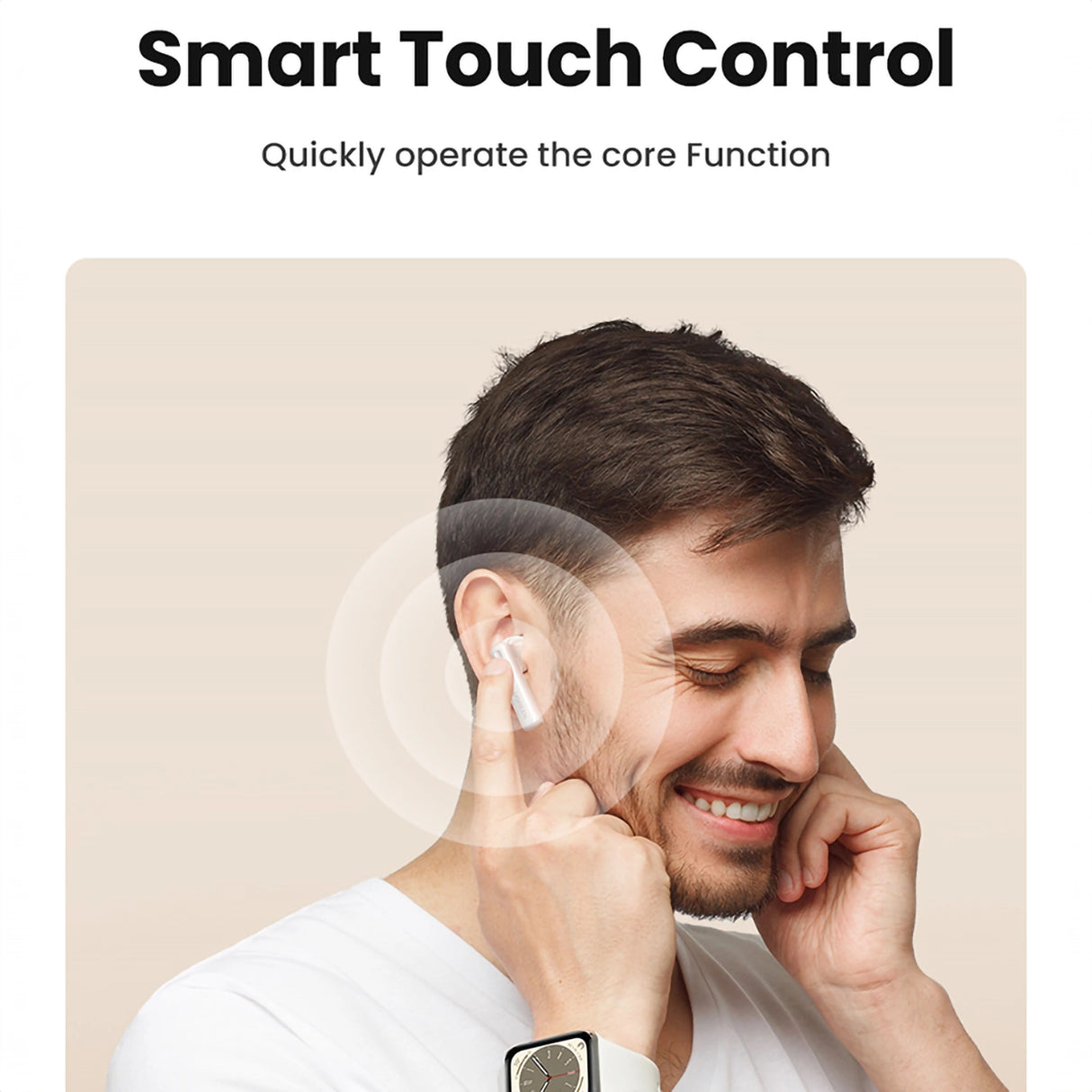 Ugreen HiTune T6 trådløse hovedtelefoner med ANC-funktion + USB-A - USB-C-kabel - hvid
