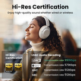 Ugreen HP202 HiTune Max5 trådløse hovedtelefoner med hybrid ANC-støjreduktion - hvid