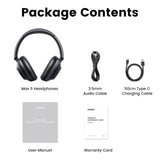 Ugreen HP202 HiTune Max5 on-ear trådløse hovedtelefoner med hybrid ANC støjreduktion - sort