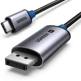 Ugreen CM556 kabel med USB-C og DisplayPort 8K-kontakter, 3 m lang - grå