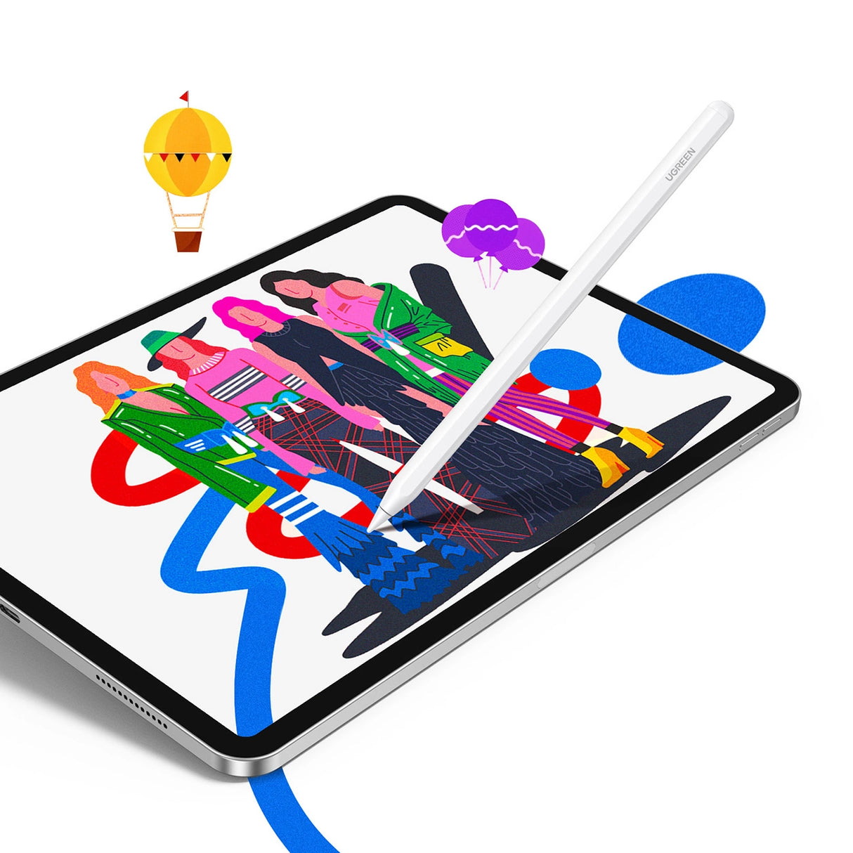 Ugreen LP653 stylus med trådløs opladning til iPad tabletter - hvid