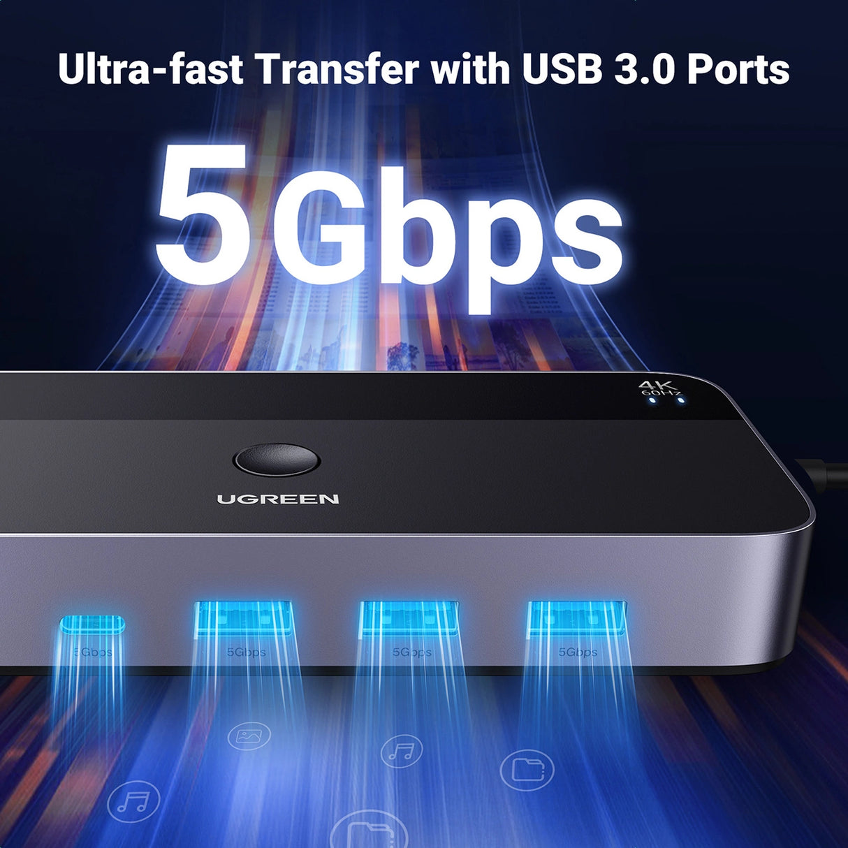 Ugreen CM664 HDMI switch 2in1 KVM switch - sort