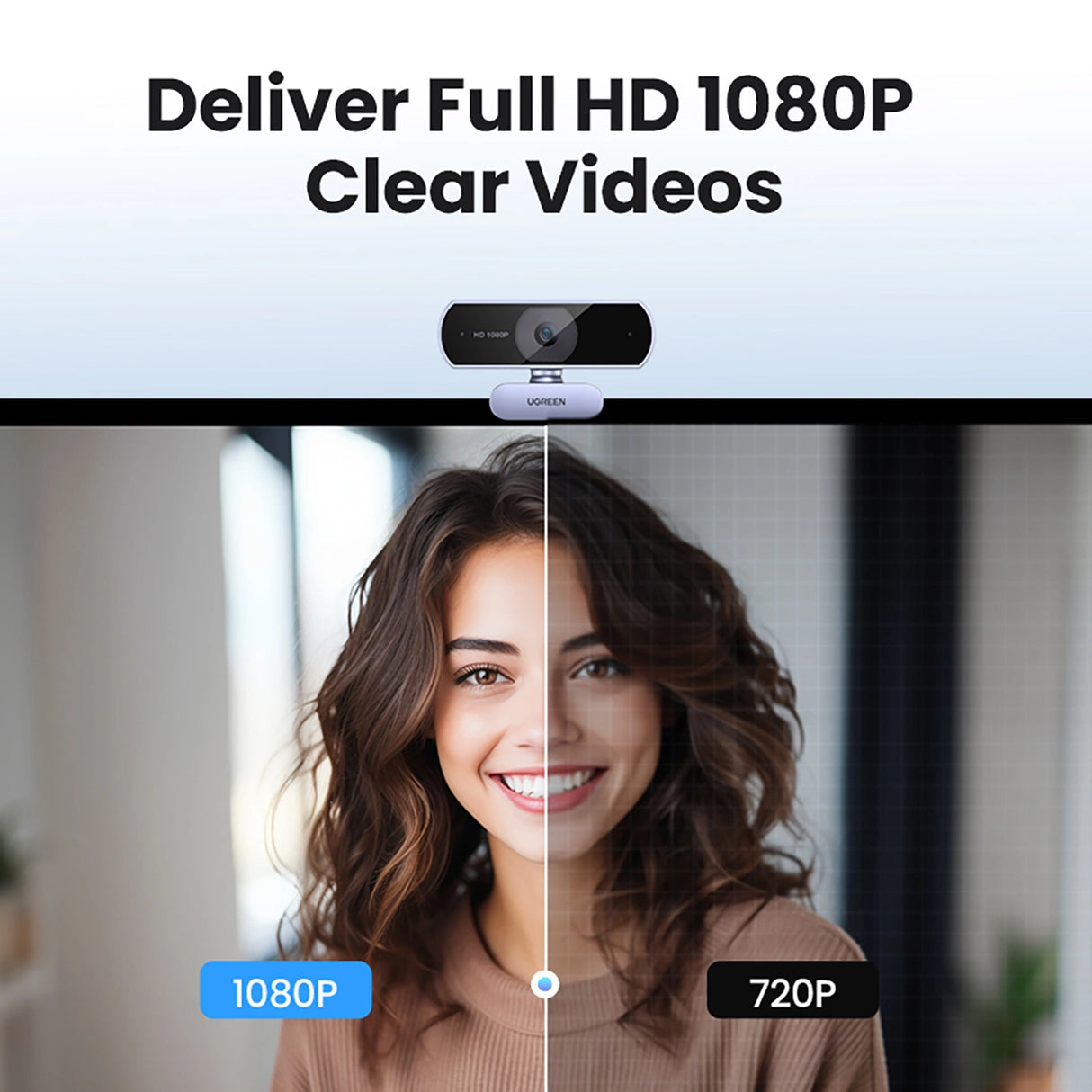 Ugreen CM678 USB HD Webcam - Grå