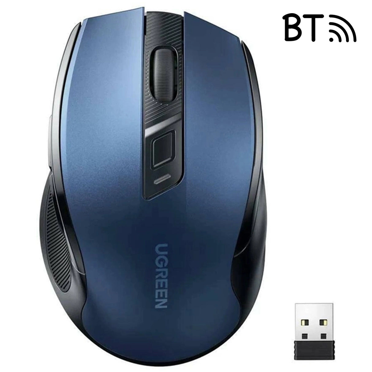 Ugreen MU006 trådløs optisk mus USB 2.4GHz / Bluetooth 5.0 4000 DPI - Blå