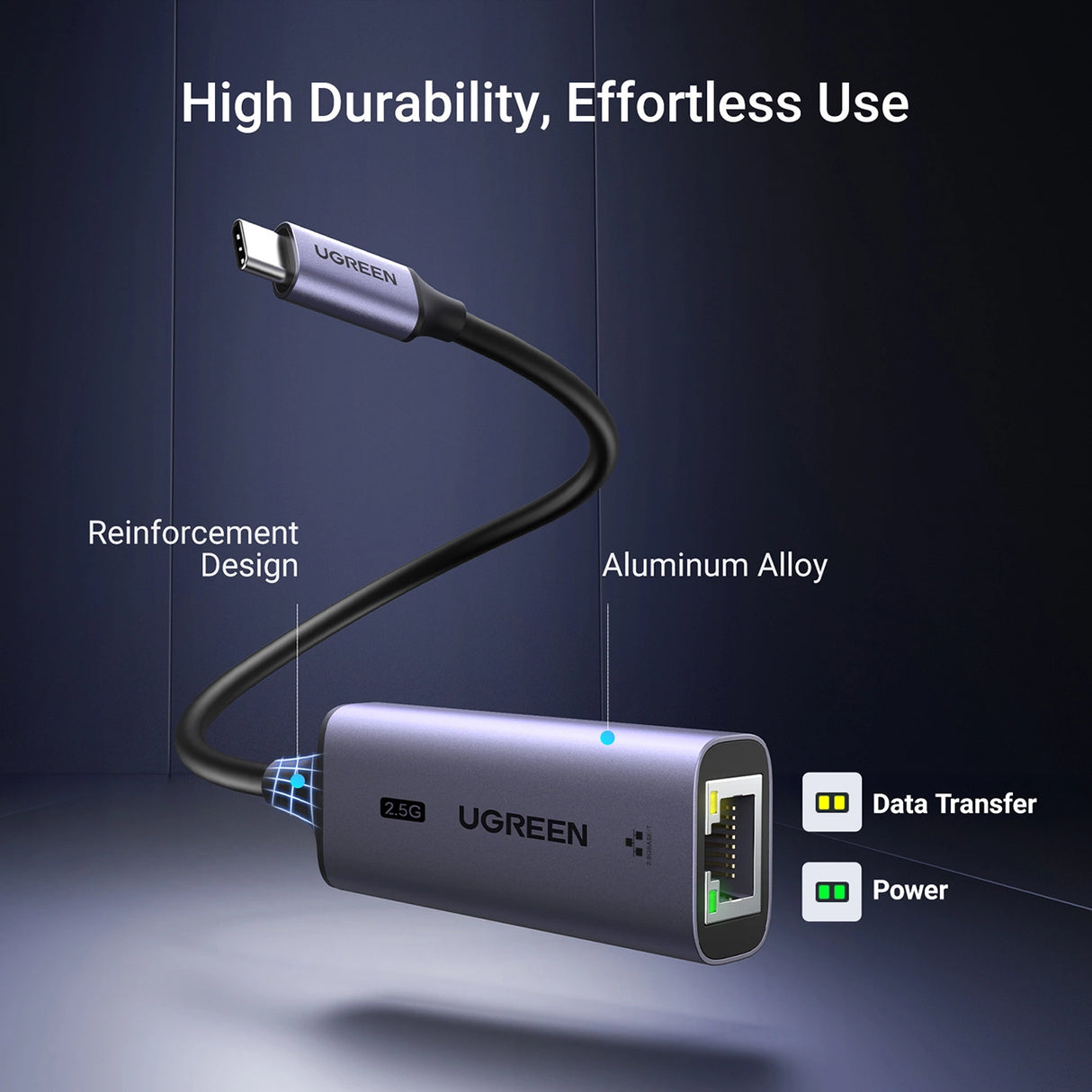 Ugreen CM648 USB-C til RJ45 Ethernet 2.5G adapter - grå