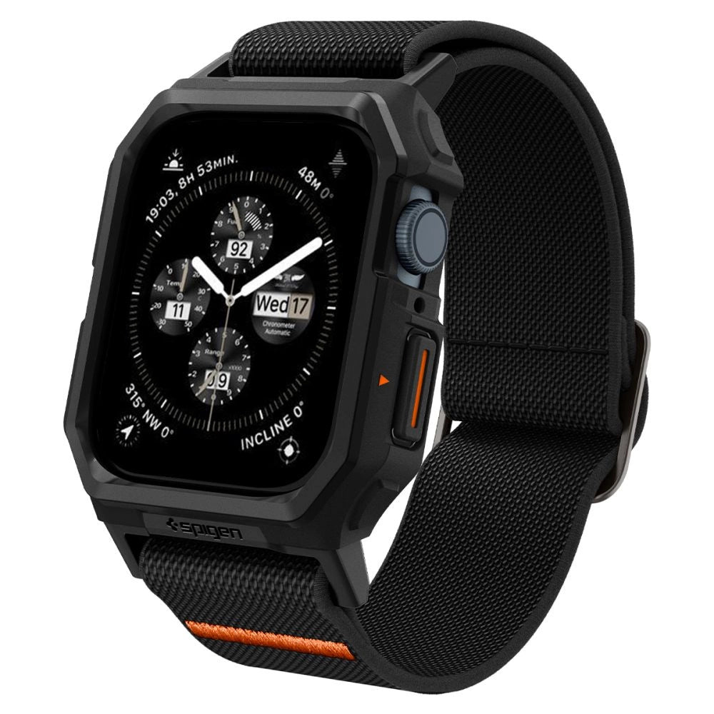 Spigen Lite Fit Pro Case med rem til Apple Watch 4 / 5 / 6 / 7 / 8 / 9 / SE (44 / 45 mm) - Matte sort
