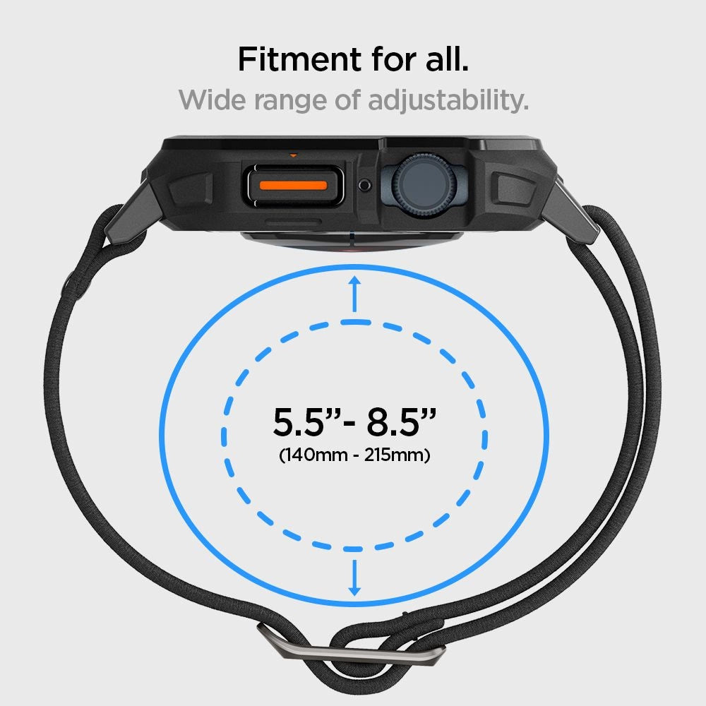 Spigen Lite Fit Pro Case med rem til Apple Watch 4 / 5 / 6 / 7 / 8 / 9 / SE (44 / 45 mm) - Matte sort