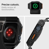 Spigen Lite Fit Pro Case med rem til Apple Watch 4 / 5 / 6 / 7 / 8 / 9 / SE (44 / 45 mm) - Matte sort