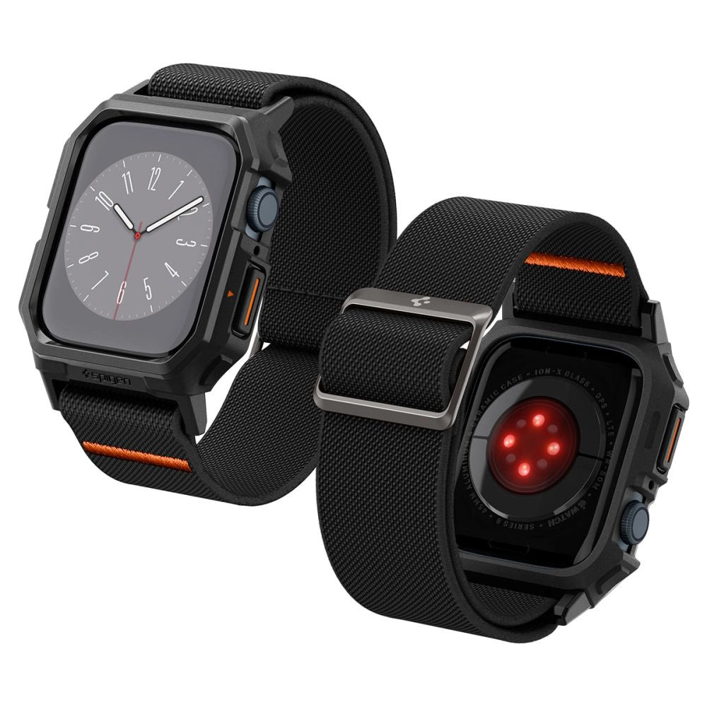 Spigen Lite Fit Pro Case med rem til Apple Watch 4 / 5 / 6 / 7 / 8 / 9 / SE (44 / 45 mm) - Matte sort