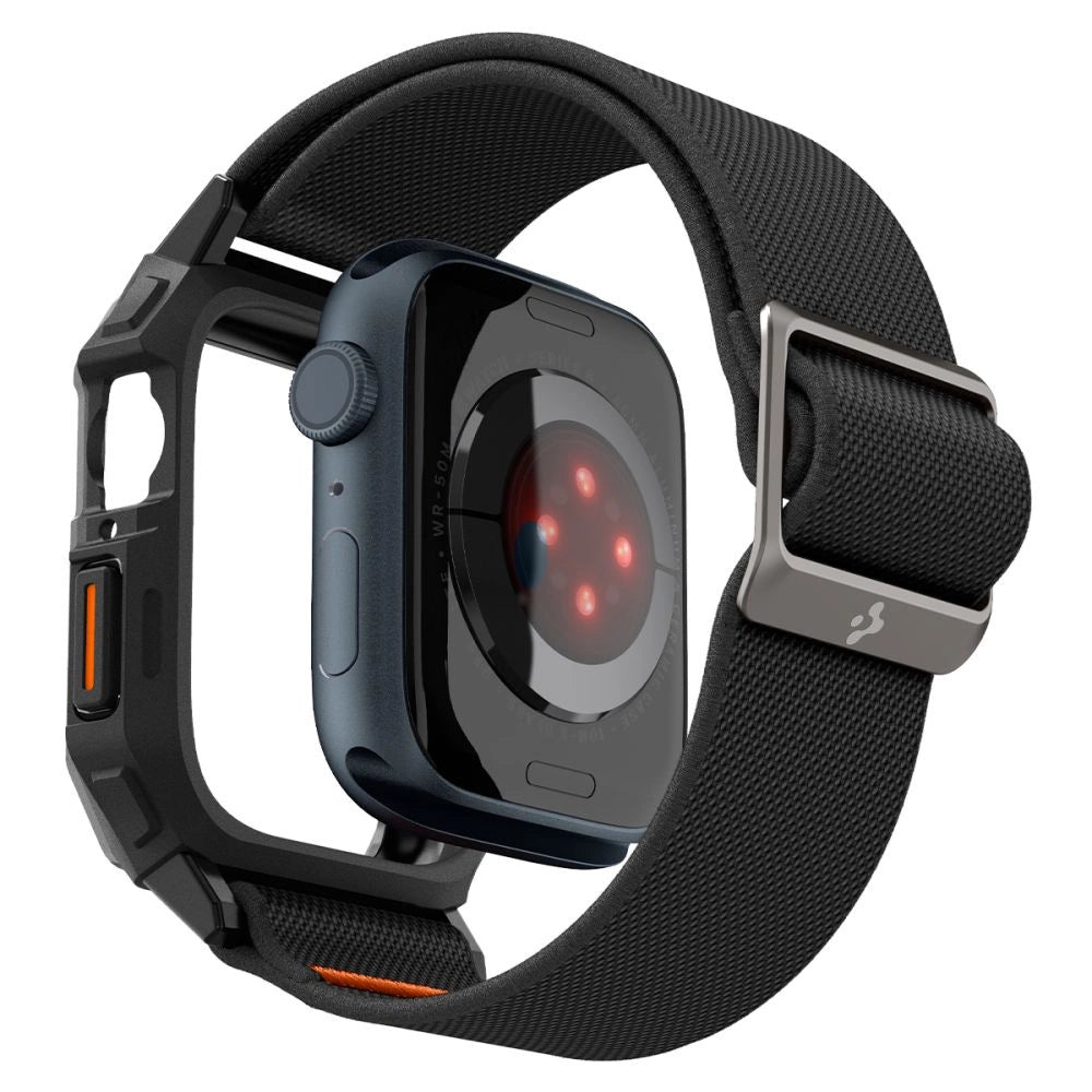 Spigen Lite Fit Pro Case med rem til Apple Watch 4 / 5 / 6 / 7 / 8 / 9 / SE (44 / 45 mm) - Matte sort