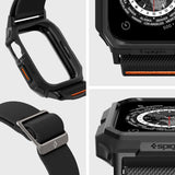 Spigen Lite Fit Pro Case med rem til Apple Watch 4 / 5 / 6 / 7 / 8 / 9 / SE (44 / 45 mm) - Matte sort