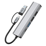 Tech Protect Hb03 Hub Adapter 5 I 1 Type C + Usb 2.0 + Usb 3.0 + Rj45 Spacegrå