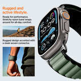 Spigen Wbf1 Remmen Til Apple Watch 8 / 9 / 10 / 11 / 12 / Se / Ultra (44 / 45 / 46 / 49 Mm) Sort/Grøn