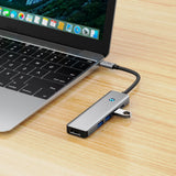 Tech Protect Hb01 Hub Adapter 5 I 1 Type C + Usb 3.0 + Hdmi 4 K 60 Hz + Pd100 W Spacegrå