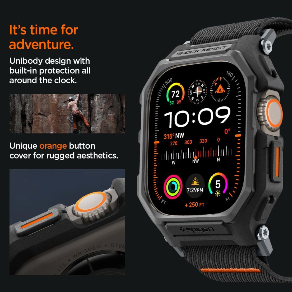 Spigen Lite Fit Pro Case med rem til Apple Watch Ultra 1 / 2 (49mm) - Matte sort
