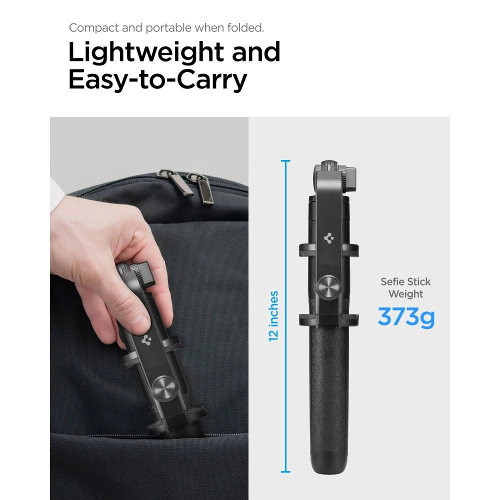 Spigen S560W Bluetooth Selfie Stick med Stativ - sort