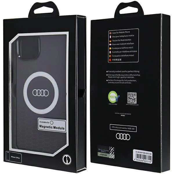 Audi IML Big Logo MagSafe-hylster til iPhone 15 Plus / 14 Plus - sort