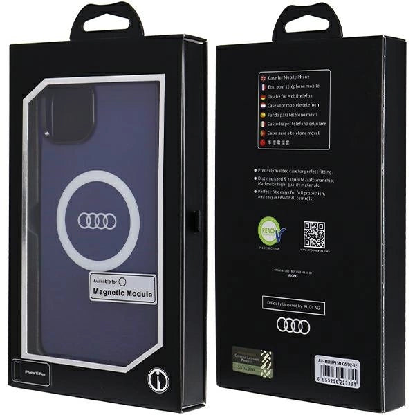 Audi IML Big Logo MagSafe-hylster til iPhone 15 Plus / 14 Plus - blå