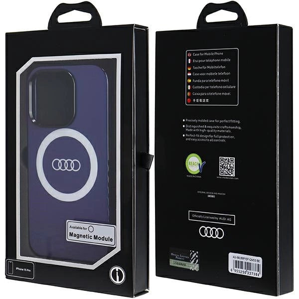 Audi IML Big Logo MagSafe-hylster til iPhone 15 Pro - blå