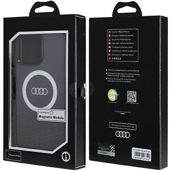 Audi IML Big Logo MagSafe-hylster til iPhone 15 Pro Max - sort