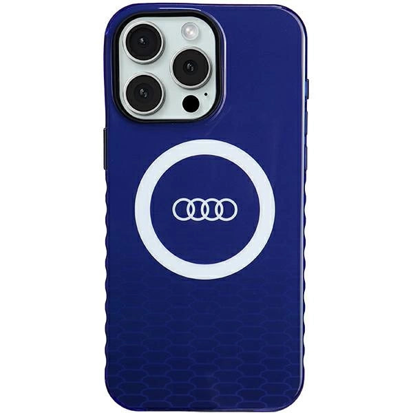 Audi IML Big Logo MagSafe-hylster til iPhone 15 Pro Max - blå