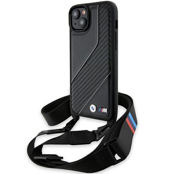 BMW M Edition Carbon Stripe & Strap case til iPhone 15 Plus / 14 Plus - sort