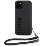 BMW Signature læder Wordmark ledningsfoder til iPhone 15/14/13 - sort