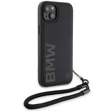BMW Signature læder Wordmark ledningsfoder til iPhone 15/14/13 - sort