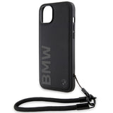 BMW Signature læder Wordmark ledningsfoder til iPhone 15/14/13 - sort