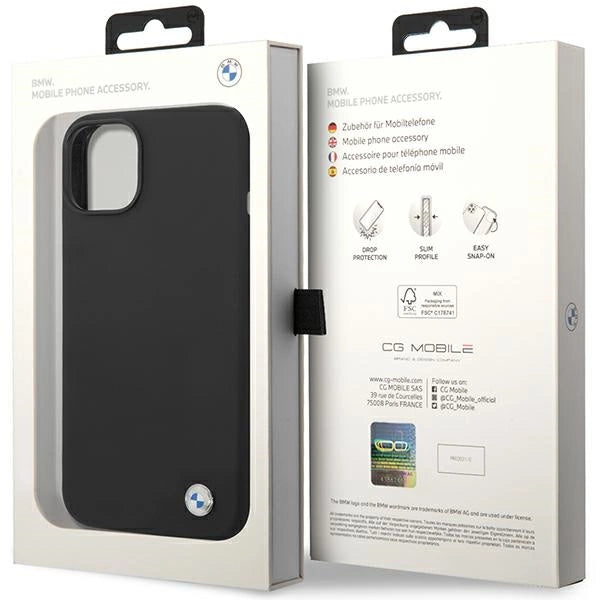 BMW Silicone Metal Logo case for iPhone 15 / 14 / 13 - black