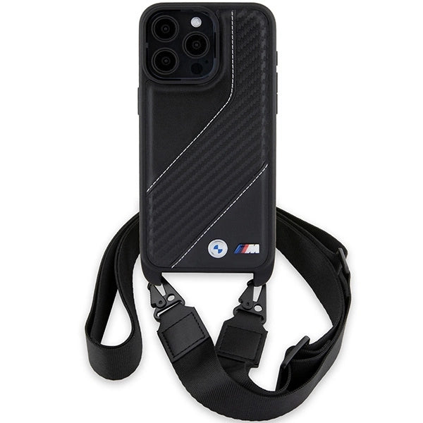 BMW M Edition Carbon Stripe & Strap case til iPhone 15 Pro Max - sort