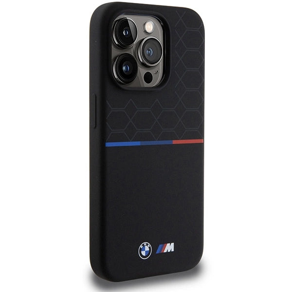 BMW M Silicone Pattern MagSafe Case til iPhone 15 Pro - sort