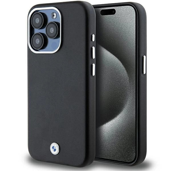 BMW Signature Wrapped Metal MagSafe Case til iPhone 15 Pro - sort