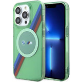 BMW M Tricolor Stripes MagSafe-hylster til iPhone 15 Pro - grønt