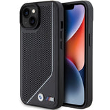 BMW Perforeret Twisted Line MagSafe Case til iPhone 15/14/13 - sort