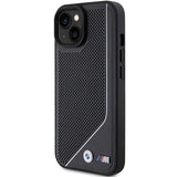 BMW Perforeret Twisted Line MagSafe Case til iPhone 15/14/13 - sort