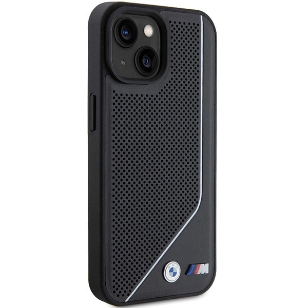 BMW Perforeret Twisted Line MagSafe Case til iPhone 15/14/13 - sort