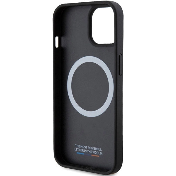 BMW Perforeret Twisted Line MagSafe Case til iPhone 15/14/13 - sort