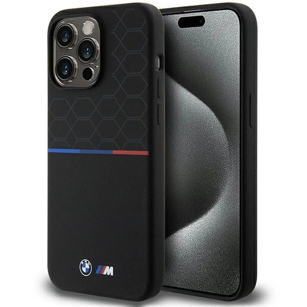 BMW M Silicone Pattern MagSafe Case til iPhone 15 Pro Max - sort