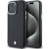 BMW Signature Wrapped Metal MagSafe Case til iPhone 15 Pro Max - sort
